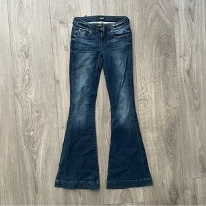 Vintage Y2k Ferris Barefoot Flap Flare Jeans from Hudson. Women’s 24. Dark Wash